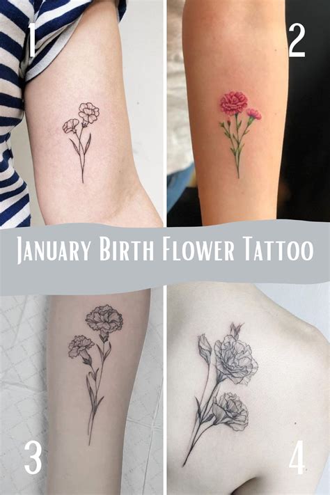 january birth flower tattoo